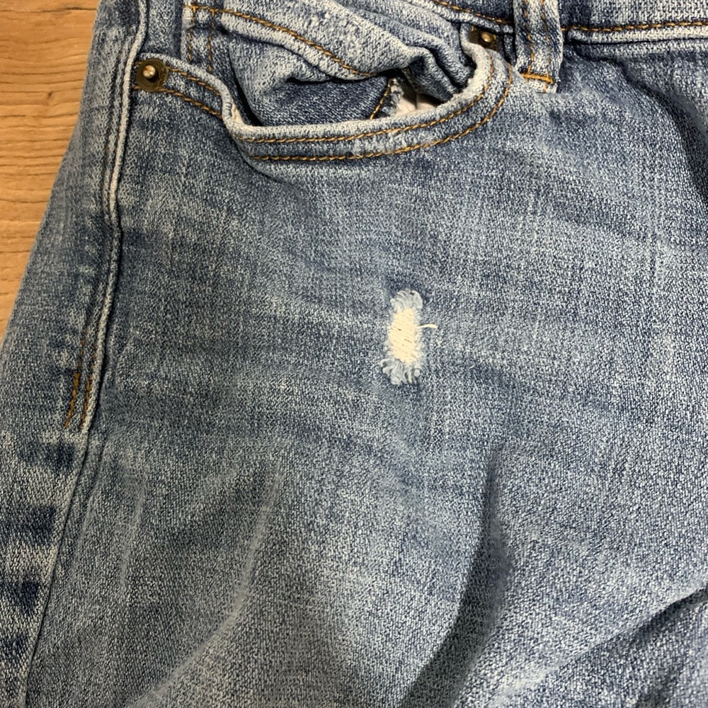 Blue Distressed Ankle Jeans - Great for Petites - Picture 4 of 10